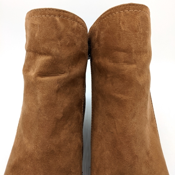 Ruff Hewn Holley Ankle Boots Wedge Heel Tan Brown Zippers Women's Size 9. - Picture 3 of 7